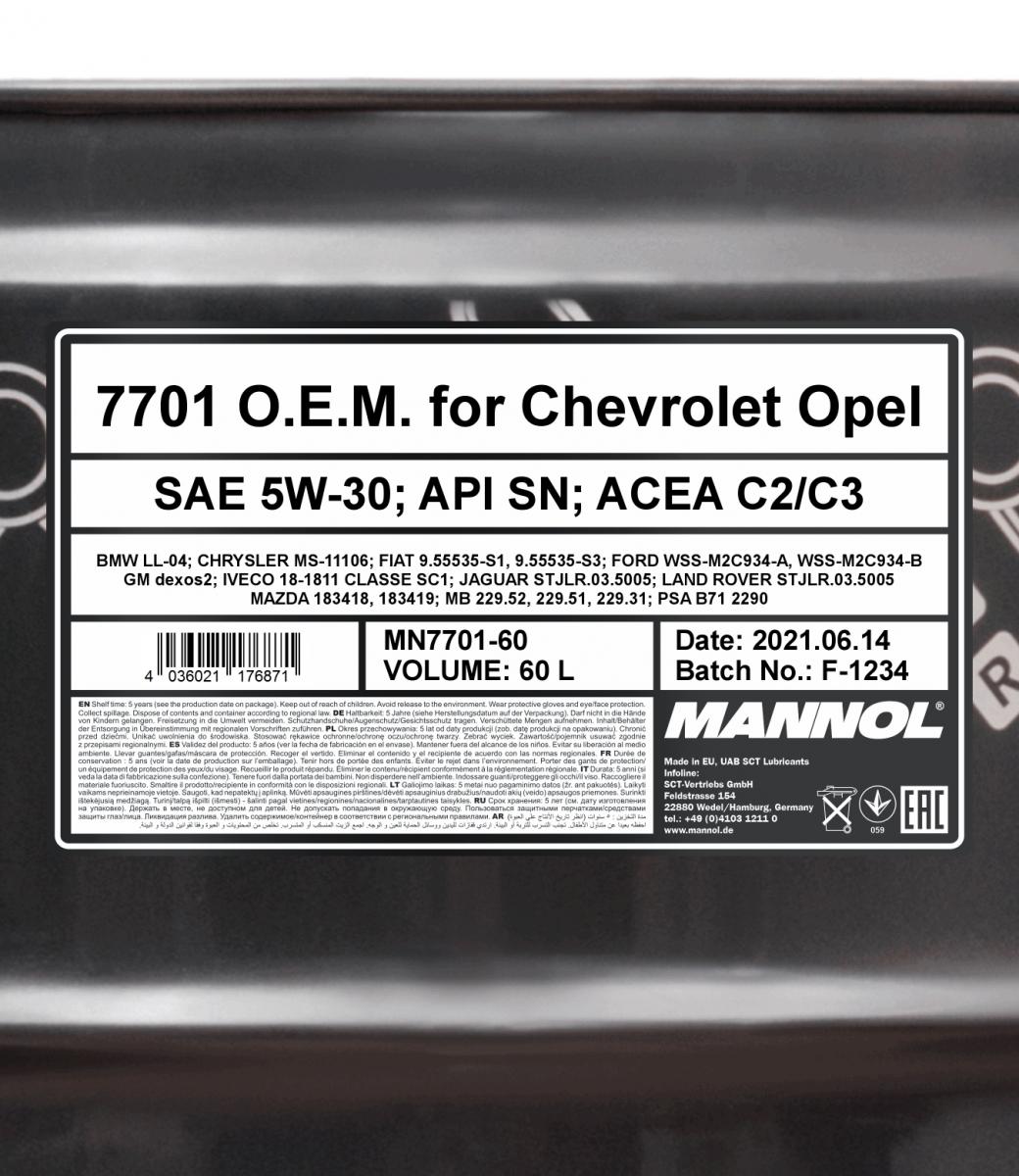 Oil mannol 7701 O.E.M. for Chevrolet Opel 5W30 4L - AliExpress
