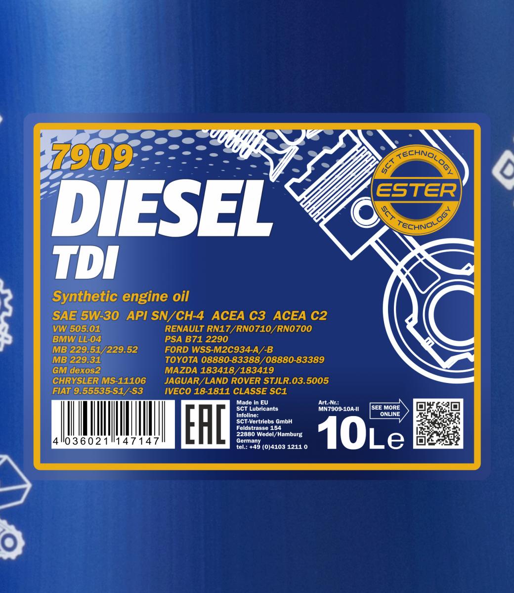 10L MANNOL Motoröl Diesel TDI 5W-30 Motorspülung Motor Flush
